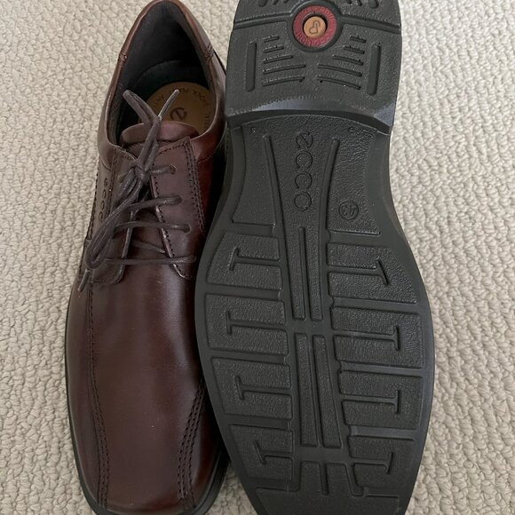 Men's Brown Leather Ecco lace-up shoe EUsize 43/US 9-9.5 - Picture 4 of 9